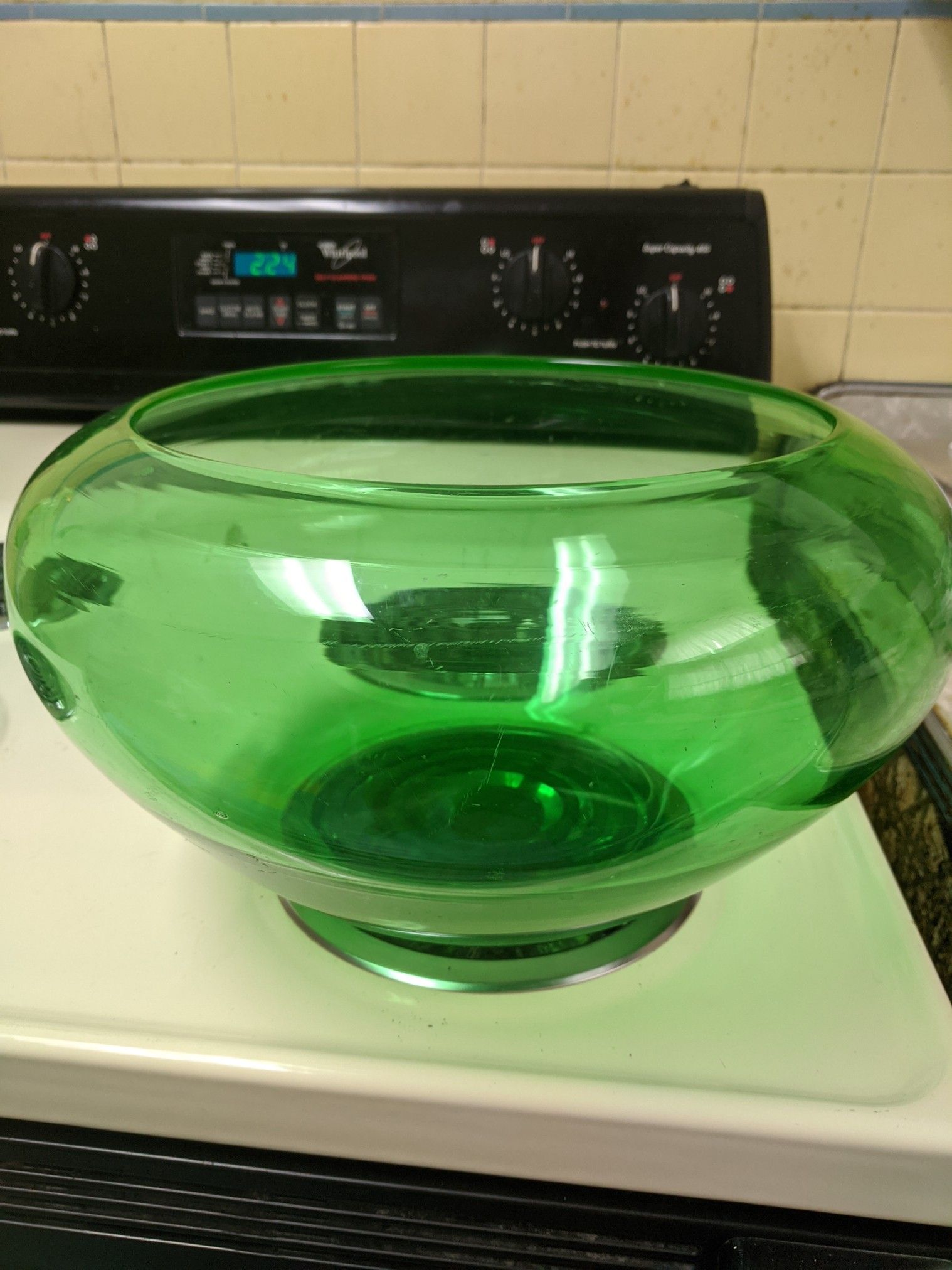 Antique Glass Green Bowl