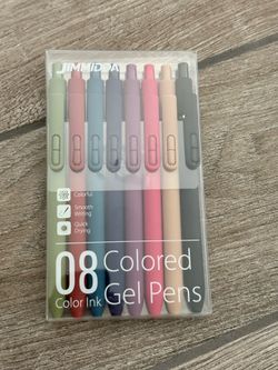 Jimmidda Colorful Gel Pens, 8 Pack Vintage Colored Ink Pens with Fidget Ball, 0.7mm Medium Point Quick Drying Smooth Writing Gel Pen, Ergonomic Grip R