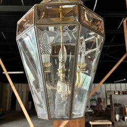 Vintage Lights Glass Brass Wood 