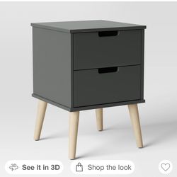 Pillowfort Modern Kids' Bedside Cabinet Nightstand in Dark Gray