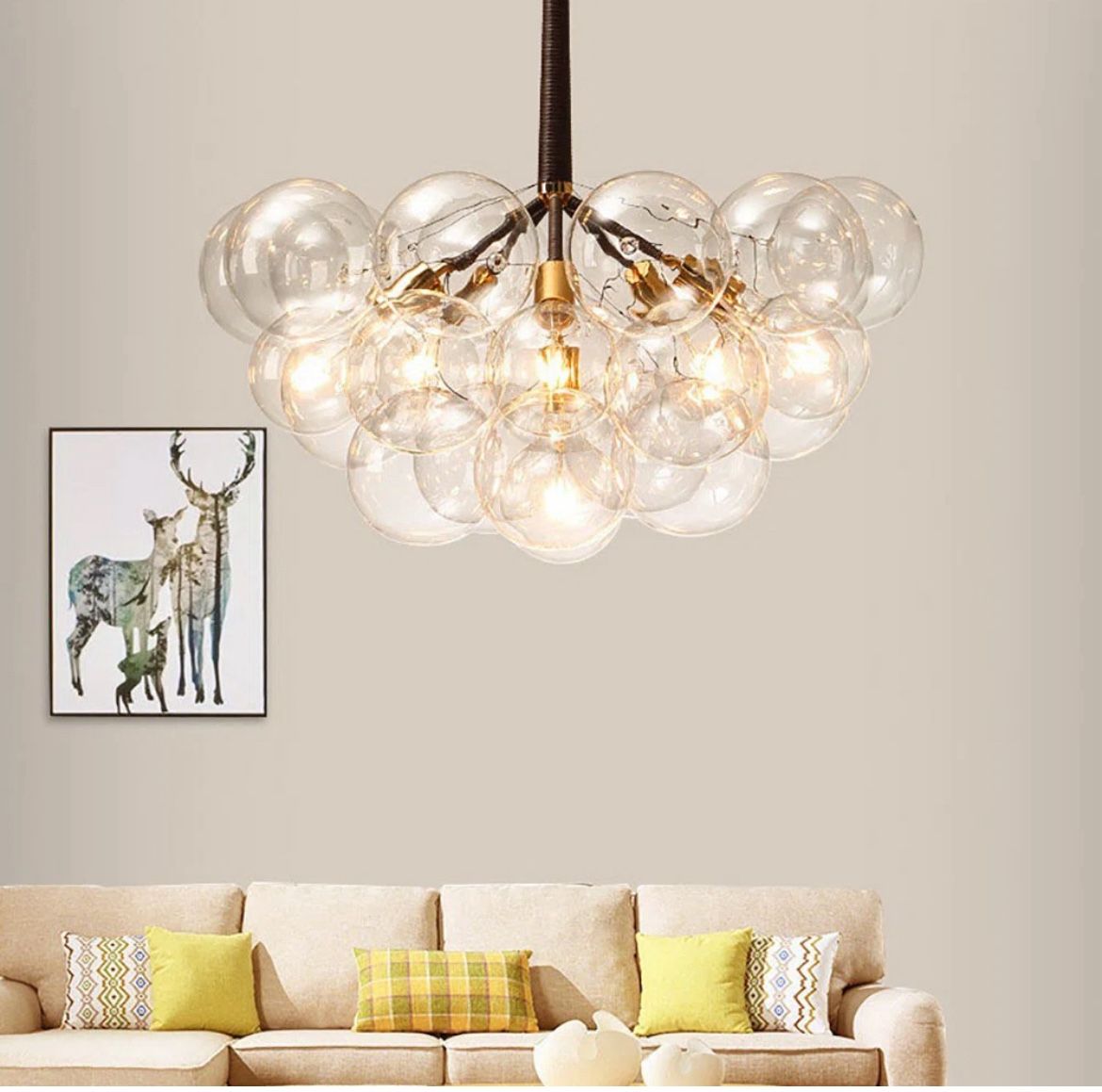 Everly Quinn Matson 6 Light Dimmable Sphere Chandelier- New In Box