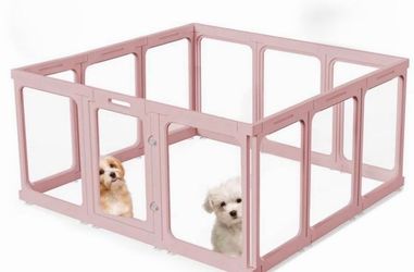 AceRide Acrylic Dog Play Pen Pink Perfect for Small Pets/ Puppies