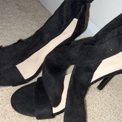 New Black Heels Size 37 Or 6 1-2