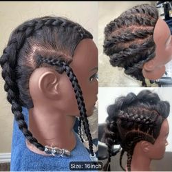 16-Inch Cosmetology Mannequin Head with Real Hair