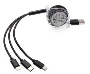 TYPE-C Micro 3in1 Telescopic Mobile Charging Cable for iPhone