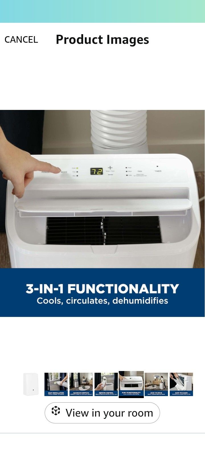 BRAND NEW IN SEALED BOX GE 11,000 BTU Portable Air Conditioner for Medium Rooms up to 450 sq ft. (7,800 BTU SACC), 3-in-1 with Dehumidify, Fan and Aut