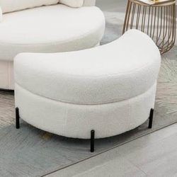 $75 Each Assembled New Ottoman Half Crescent Moon Storage Bench w/ Tray Serve As Side Table