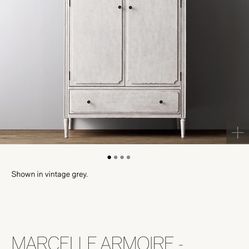 Marcelle Armoire - Vintage Grey - Restoration Hardware 