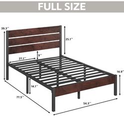 NEW Full Metal Frame with headboard