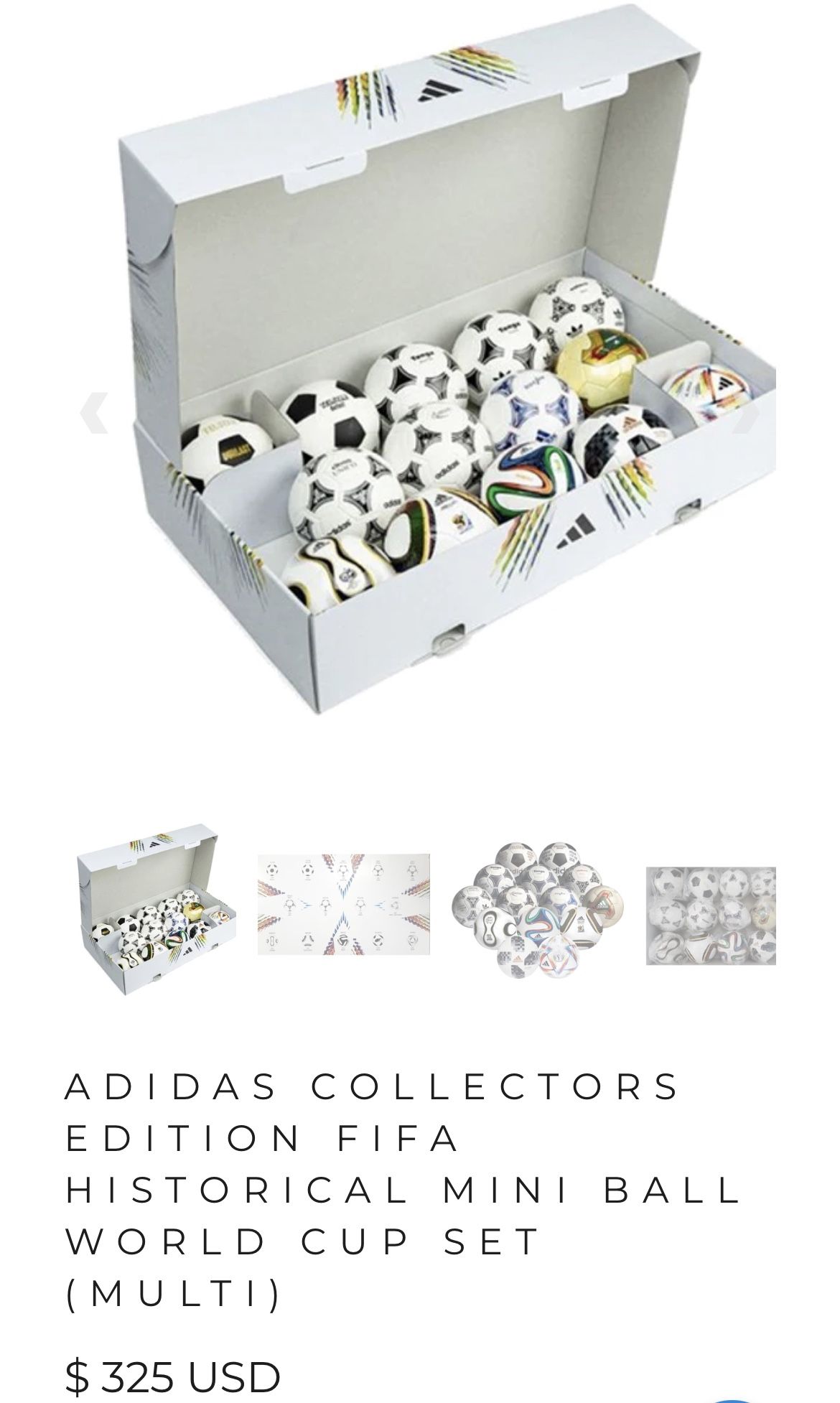 adidas Collectors Edition FIFA Historical Mini Ball World Cup Set