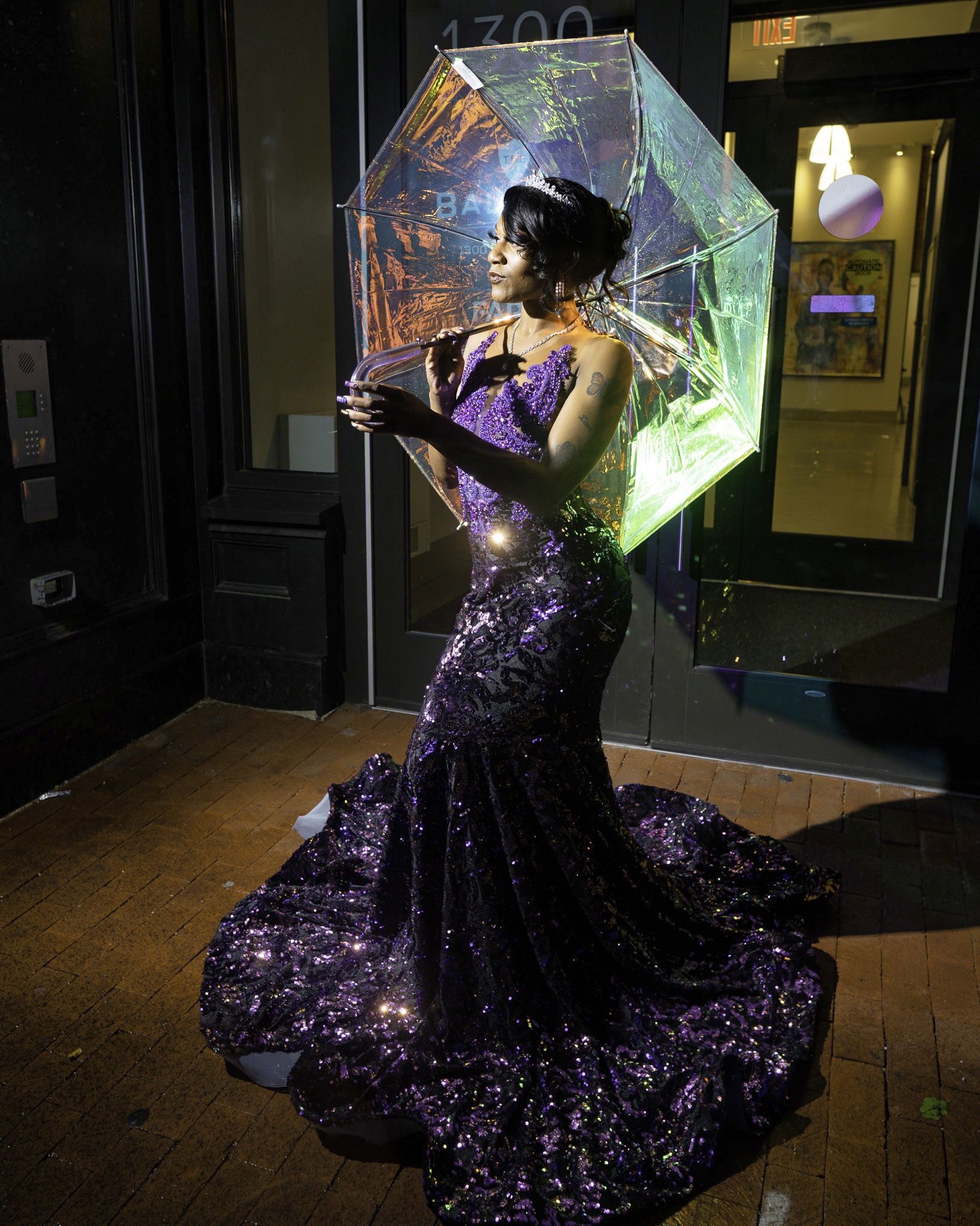 Purple  Sequence Mermaid Prom Dress 