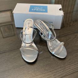Size 8.5 Silver Heels
