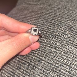 1ct Black diamond engagement Ring 