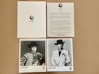 1982 Elton John Jump Up Press Kit Geffen Records Promo 2 Photos + Bio Rare Music Collectible