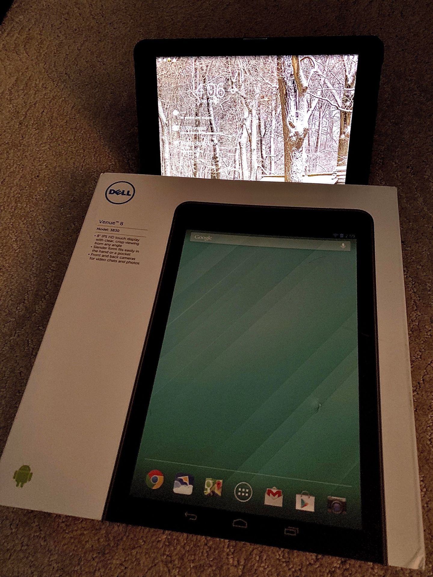 Dell Venue 8 in 32gb Android Tablet Free leather folio case. Great condition. Complete with original charger, cables, box.