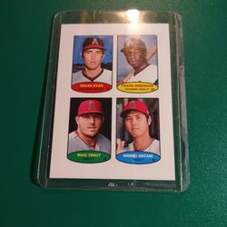 2023 Topps Heritage (1974) Postage Stamps Tribute (Angels) Nolan Ryan, Frank Robinson, Mike Trout, Shohei Ohtani