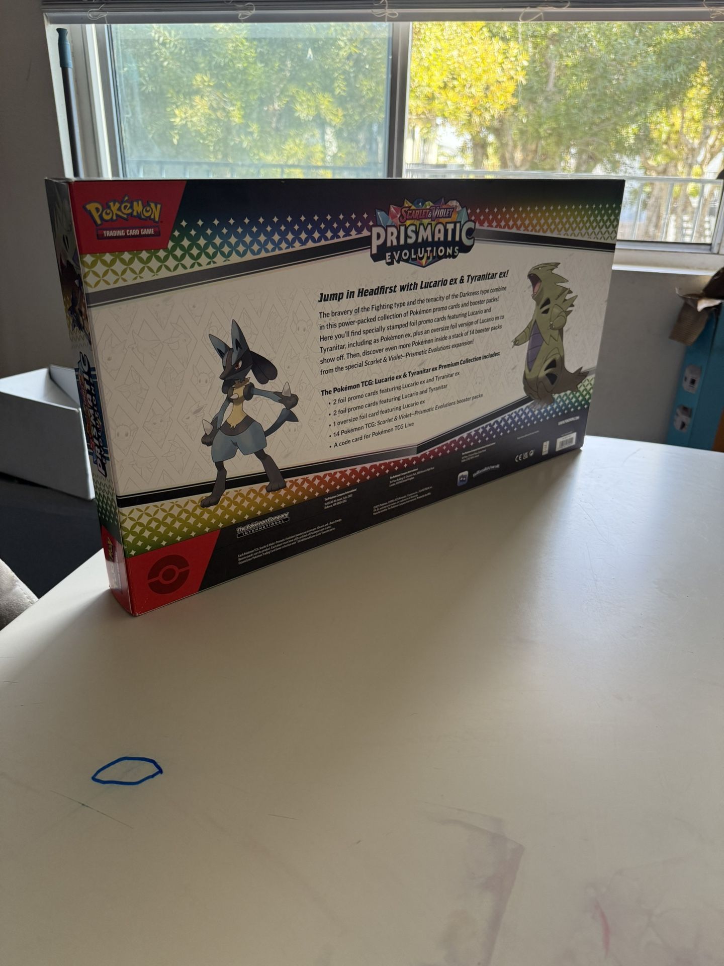 Prismatic Evolution Lucario Tyranitar Ex Box