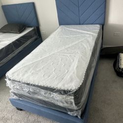 Brand New Twin Bed Frame With Mattress And Box Spring For $299