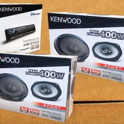 Kenwood Single Din Car Stereo Bluetooth USB Aux Am Fm 6x9" 3-Way Coaxial Speakers 800 W Package 🚨 Payment Options Available 🚨 No Credit Needed 🚨 