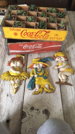 Set of 3 VINTAGE Metal Wall Art, Girl Figures - Sexton 1972, Made in the USA