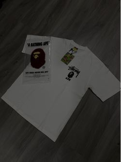 Stussy X Bape White Tee Shirt