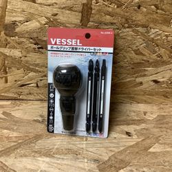 VESSEL 220W-3 Ball Grip 1/4 Hex. Bit Interchangeable Screwdriver Set.