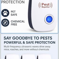 （New）Ultrasonic Pest Repeller & Insect Indoor Repeller  6Packs