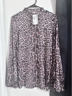 NWT Sheer Leopard Long Sleeve