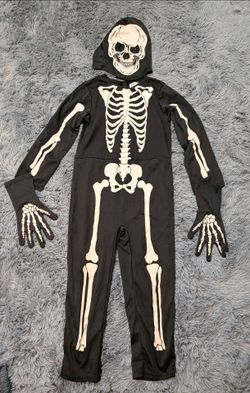 Kids Size 5-7 Skeleton Glow in the Dark Costume