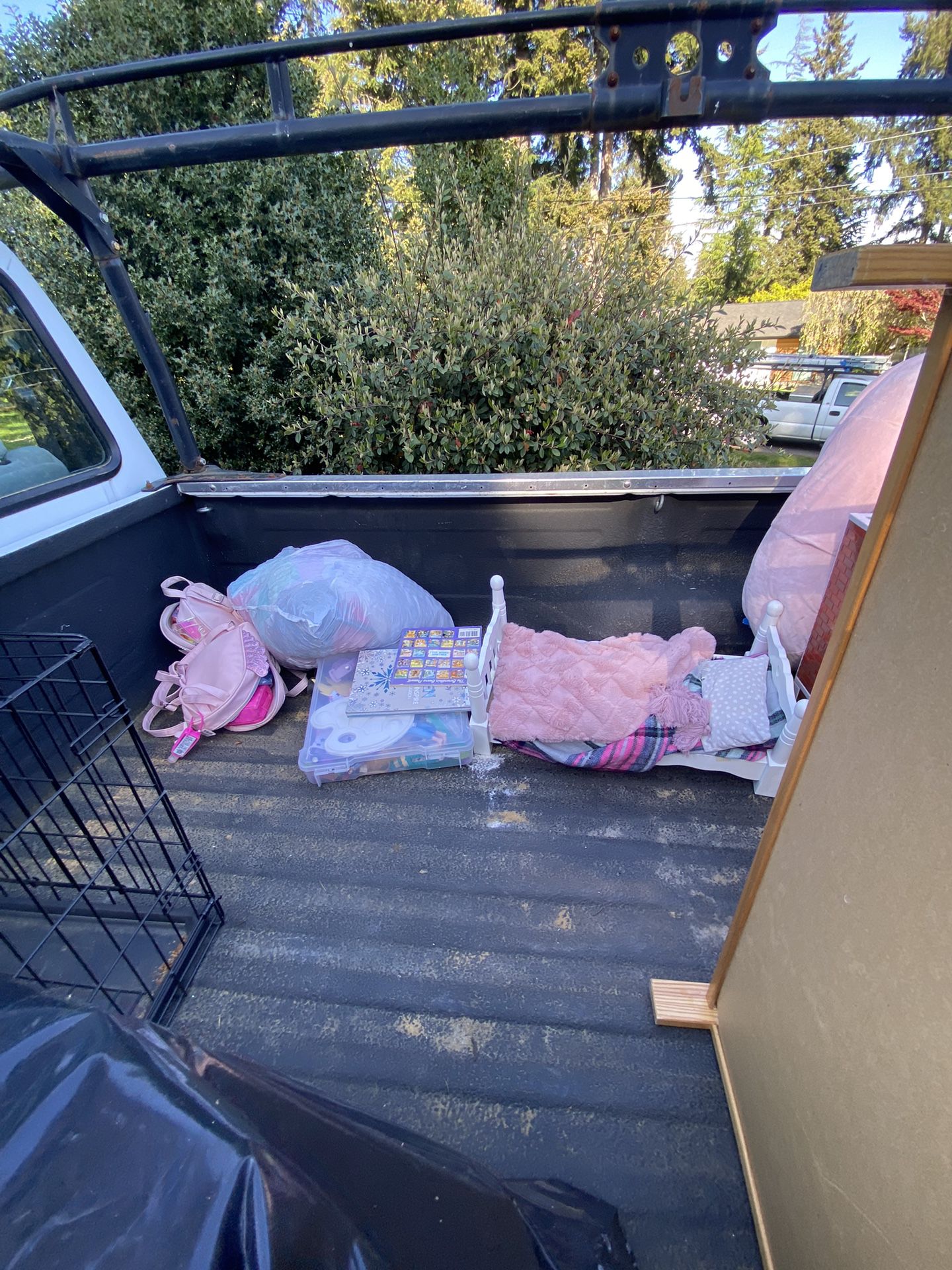 Truck Bed Full Of Little Girl Toys And Elsa Castle