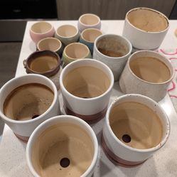 Assorted ceramic plant pots