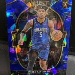 Paolo Banchero Panini Select Blue Cracked Ice Prizm Rookie