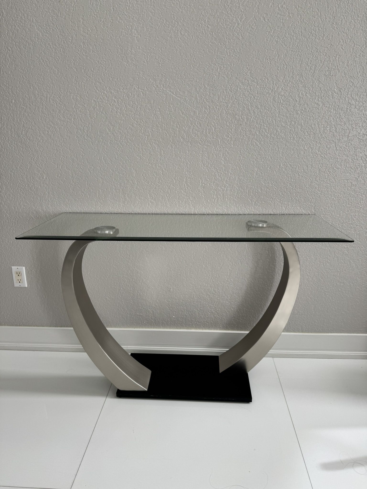 Modern Glass Console Table  (48x18x30) 