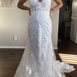 *Wedding Dress* Backless Wedding Dresses Lace Mermaid Modern Spaghetti Straps Bride Dress