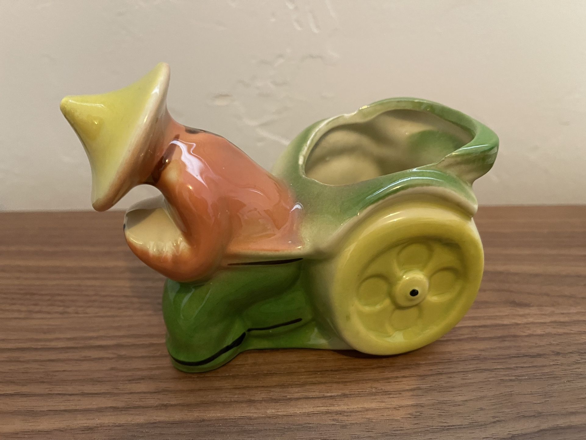 Mid Century Vintage Asian Rickshaw Planter