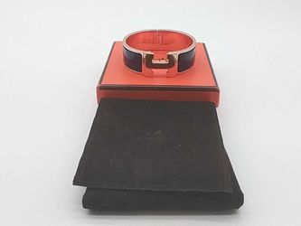 Hermes Clic Clac H Bracelet Royal Blue 18k Gold Plated Kb0117lzzmia