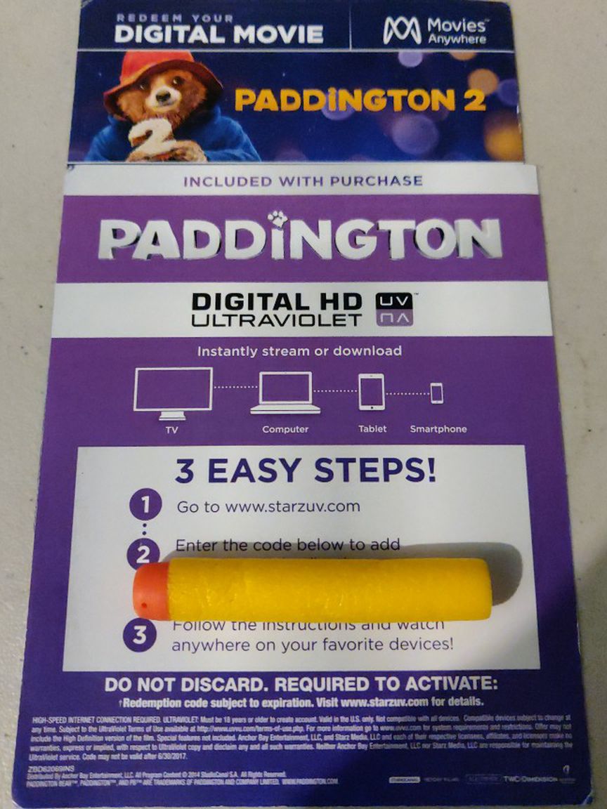 Paddington & Paddington 2 HD Digital Code Bundle