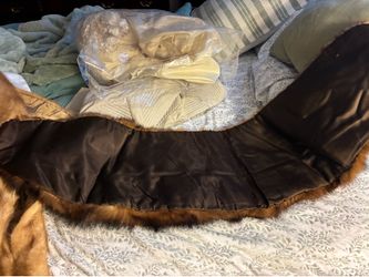 Mink stole dark brown