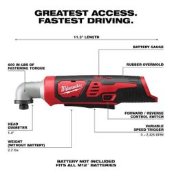 Milwaukee M12 Cordless 1/4 in. Right Angle Hex Impact Driver (NEW)