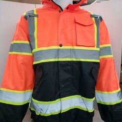 Class III 3 Tone Bomber Safety Jacket  Available In Large Only