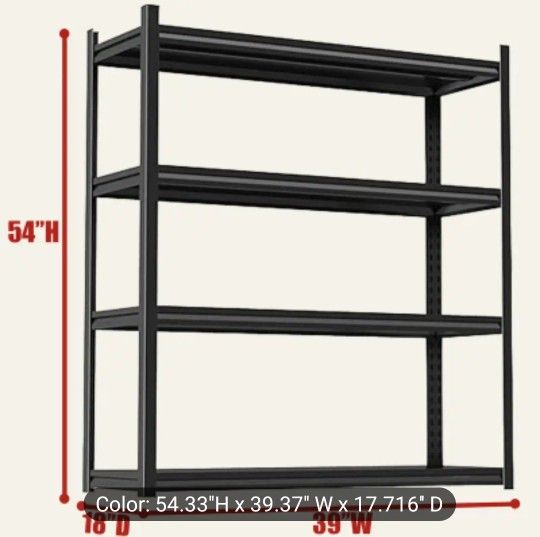 Heavy Duty All Metal 4-Tier Adjustable Storage Shelves