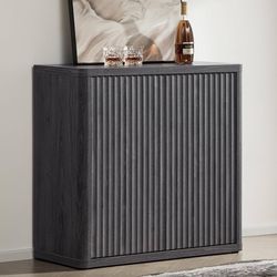 1015 Buffet Cabinet with Storage 34.6" Sideboard Accent Modern Credenza with Doors & Shelves Fluted Tall Media Console Mid Century Coffee Bar Table fo