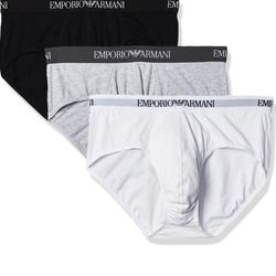 Emporio Armani Pure Cotton Briefs Assorted 3-Pack Size M 