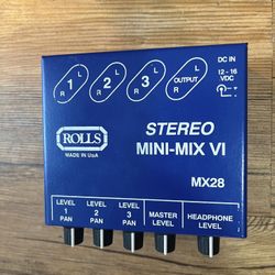 Rolls MX28 Mini-Mix VI Stereo Mixer