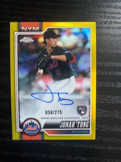 2026 Topps Chrome Jonah Tong Yellow Refractor Auto RC  /275