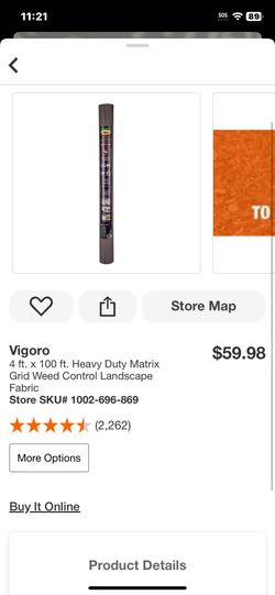 Vigoro 4 ft. x 100 ft. Heavy Duty Matrix Grid Weed Control Landscape Fabric
