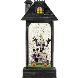 Disney Halloween Glitter Lantern with Lights & Music Timer 14.5" Tall Centerpiece 