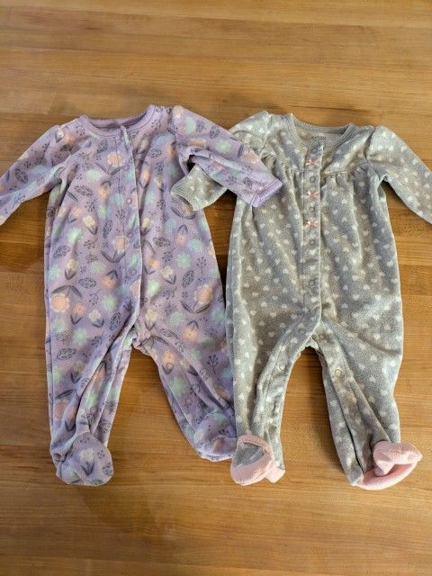 Baby Girl Fleece Pajamas 3-6 Months