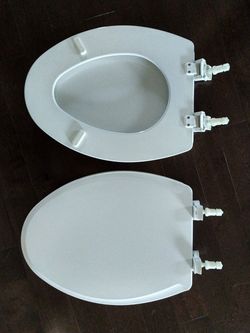 Two Elongated 17.5" Church Brand Easy-Clean Toilet Seats