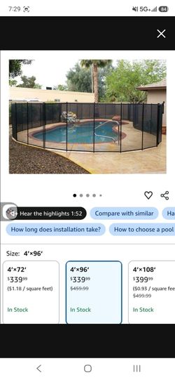 Pool Safety Fence Black Mesh